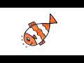 How to draw a simple cute fish  #draw #art