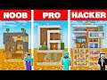 Minecraft NOOB vs PRO vs HACKER: MODERN LAVA HOUSE BUILD CHALLENGE in Minecraft Animation