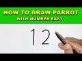 How To Draw A Parrot Easy With Number 12 For Beginners