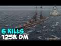 World of WarShips | Conte di Cavour | 6 KILLS | 125K Damage - Replay Gameplay 4K 60 fps