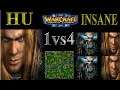 Ram [Human] vs 4 insane Computer 1vs4 Warcraft 3 Full Gameplay [German]