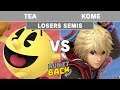 Run It Back - Tea (Pac-Man) vs Kome (Shulk) Losers Semis - Smash Ultimate Singles
