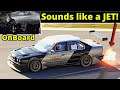 This 600Hp BMW 535i E34 Turbo sounds like a JET! HUGE Exhaust Flames, Turbo Whistle + Blow-Off Sound