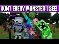 Minecraft Fighting Every Monster I See! Survival Challenge!!!