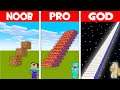 Minecraft NOOB vs PRO vs GOD: LONGEST STAIRS BATTLE! NOOB BUILD STAIRS! (Animation)
