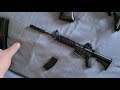 Mini M4A1 and m15 air softgun rifle size different and etc