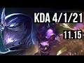 SHEN & Aphelios vs ALISTAR & Kai'Sa (SUPPORT) | 4/1/21, 2.7M mastery | KR Grandmaster | v11.15