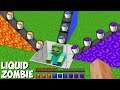 What if YOU MIX ALL LIQUIDS WITH ZOMBIE in Minecraft ? LAVA OR WATER OR PORTAL ZOMBIE ?