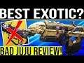 Destiny 2. Bad Juju Exotic Review. BEST PULSE IN THE GAME? New "Training Grounds" Secrets & More!