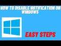 How to Disable Notifications on windows 10