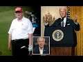 Trump golfs in a MAGA hat as Biden repudiates America First