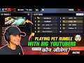 Playing Pet Rumble with Very Big YouTubers 🤯❤ - 5 STAR खूनी है 🤣 - Garena Free Fire