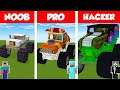 Minecraft NOOB vs PRO vs HACKER: MONSTER TRUCK HOUSE BUILD CHALLENGE in Minecraft / Animation