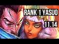 YASUO vs QIYANA (MID) | Rank 1 Yasuo, Legendary, Rank 11, 15/4/8 | BR Challenger | v11.14