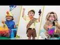 Babies Dressed as Russell, Dug, and Kevin from Up | Disney Family