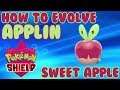 How to EVOLVE APPLIN in POKEMON SWORD & POKEMON SHIELD (Sweet Apple)