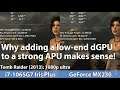 i7-1065G7 Iris Plus vs GeForce MX230. Or.. Why adding a low-end dGPU to a strong APU can make sense!