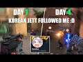 I mained Jett everyday for 1 week and here is how I progressed (Valorant)