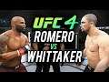 EA Sports UFC 4 - YOEL ROMERO vs ROBERT WHITTAKER CPU vs CPU (RAW GAMEPLAY)