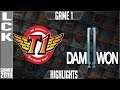 SKT vs DWG Highlights Game 1 | LCK Summer 2019 Week 10 Day 1 | SK Telecom T1 vs Damwon Gaming