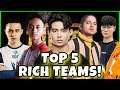 TOP 5 RICHEST TEAMS OF PUBG MOBILE IN 2019