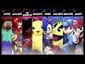 Super Smash Bros Ultimate Amiibo Fights – Steve & Co #307 Team battle at Minecraft world