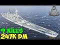 World of WarShips | Georgia | 9 KILLS | 247K Damage - Replay Gameplay 1080p 60 fps
