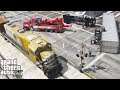 GTA 5 Real Life Mod #179 Heavy Duty Tow Truck Wrecker Flips Semi Truck Trailer Hit By Freight Train