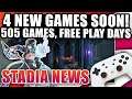 Stadia News - 4  New Games, 505 Games, Borderlands 3 Free Play Days!