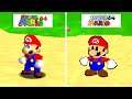 Super Mario 64 (1996) Mario 64 vs Paper Mario 64 | Graphics Comparison