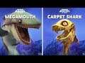 CARPET SHARK vs MEGAMOUTH (HUNGRY SHARK WORLD)
