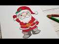 Drawing Cute 🎅 SANTA CLAUS 🎄 Christmas EASY Doodle #shorts