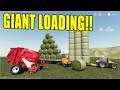Farming Simulator 19: Giant Grass Job!! GIANT ROUND BALE LOADING AND TRANSPORTING!!!