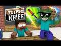 Monster School : Flippy Knife + Bottle Flip Challenge - Minecraft Animation