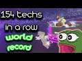 154 Ledge Techs in a Row | World Record w/ Mario (Not TAS)