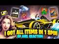 I Got All Speed & Style Cars & Emotes In 1 Spin?😍- Op Girl Reaction On this Emote😱- Garena Free Fire