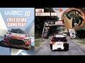 WRC 10 FREE DEMO - Gameplay with Steering Wheel (Croatia, Estonia, Spain / Hyundai i20, Ford Fiesta)