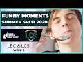 Funny Moments - LCS & LEC Week 1 - Summer Split 2020