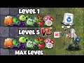 PvZ 2 All Plants Level 1 vs Level 5 vs Max Level vs ZCorp Buckethead