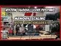 Ryzen 3600X Live Testing - Day 2 - Memory scaling and WoW Benchmarks