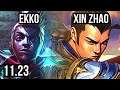 EKKO vs XIN (JNG) | 2.2M mastery, 400+ games, Godlike, 12/3/4 | BR Master | 11.23