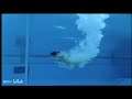Guo Jingjing One-Piece Blue Swimsuit Body Underwater Swimming Pool Scene
