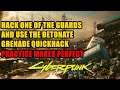 Hack one of the guards and use the Detonate Grenade quickhack Cyberpunk 2077