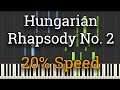 Liszt - Hungarian Rhapsody No. 2 (Slow Piano Tutorial) [20% Speed]