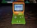 "Shrek" Green & Orange Gameboy SP - Brighter Screen Mod