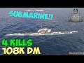 World of WarShips | U-2501 | 4 KILLS | 108K Damage - Replay Gameplay 4K 60 fps