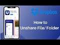 How to Unshare Files / Folder on Dropbox | 2021