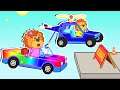 Lion Family Official Channel | Rainbow Car Flies | Cartoon for Kids