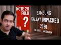 Samsung Galaxy Unpacked 2020 - Samsung Galaxy Note 20, Buds, Tab, Galaxy Fold 2, Galaxy Watch 3?