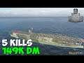 World of WarShips | Kaga | 5 KILLS | 149K Damage - Replay Gameplay 4K 60 fps